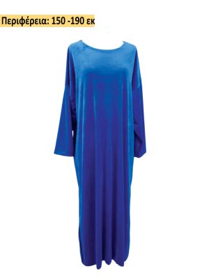 PLUS SIZE Φόρεμα βελούδο| 2741-blue