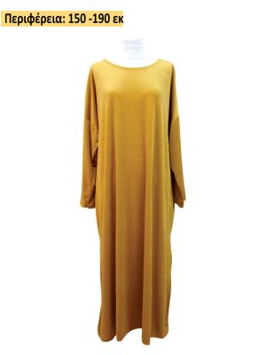 PLUS SIZE Φόρεμα βελούδο| 2741-gold