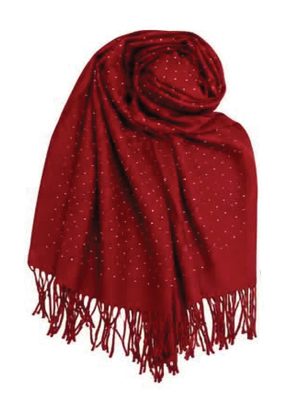 Cashmere Pasmina με strass | 47083 bordo