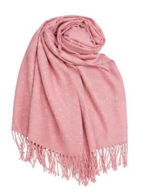 Cashmere Pasmina με strass | 47083 ροζ